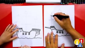 Как нарисовать супер крутой пиратский корабль How To Draw A Super Cool Pirate Ship