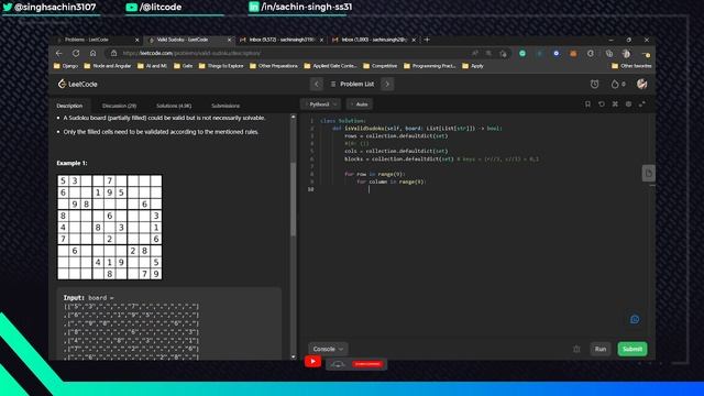 Leetcode 36. Valid Sudoku - Python Solution