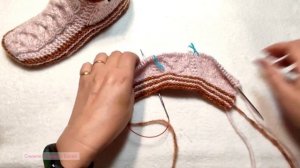 ?Удобные следки для мамы❤️МК⏩ На двух спицах без шва на подошве ?