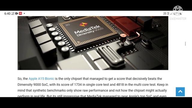 MediaTek Dimensity 9000 SoC rivals Apple’s A15 chip on GeekBench ||