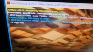 Sapphire RX 5700 XT Pulse 8Gb тест в FurMark