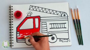 let's learn drawing and coloring fire engine / научиться рисовать пожарную машину