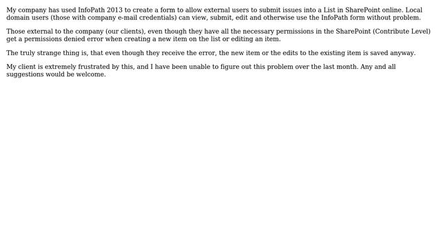 External Users with Contribute Permissions are getting Permission Denied Error when Submitting... смотреть онлайн