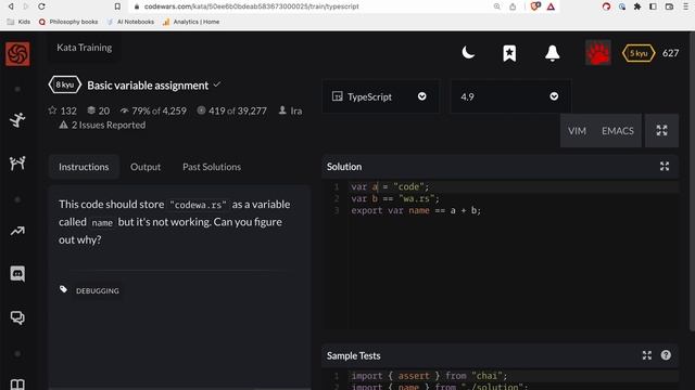 Codewars - Typescript - Basic variable assignment