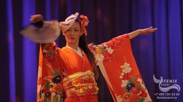 Заказать японское шоу на праздник, юбилей и корпоратив Москва - японский танец гейша Кицунэ