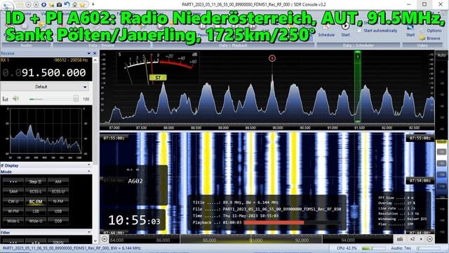 11.05.2023 07:54UTC, [Es], Radio Niederösterreich, Австрия, 91.5МГц, 1725км