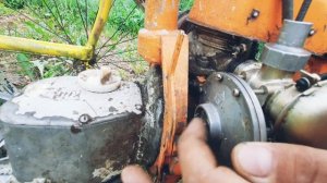 самодельная роторная сенокосилка из бензопилы дружба / итог покраска и результат.