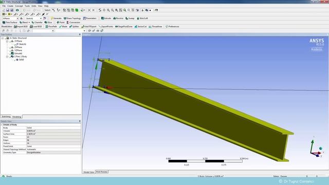 Solid I-Beam Static Structural Finite Element Analysis смотреть онлайн
