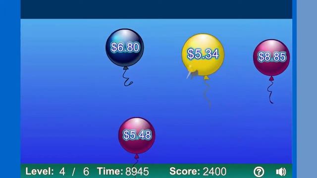 Ordering Money Game for kids - Balloon Pop - Math Game смотреть онлайн
