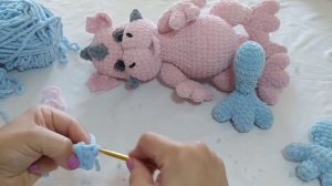 МК плюшевый Дракоша крючком. Часть 1-ая