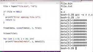 Binary File Access Introduction | C Programming Example