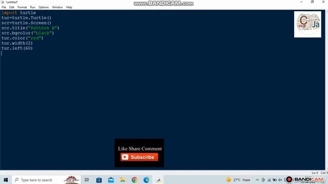 Pattern "A" in Python Turtle|| Python  Graphics || Python Tutorial ...# python # turtle #