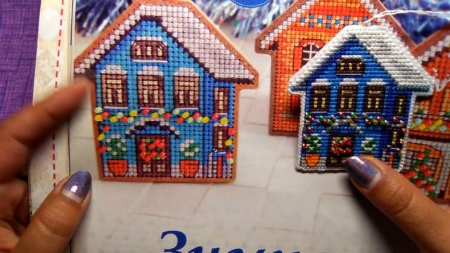 98. Готовая работа "Зимняя деревушка"/Дивная вишня/ Вышивка из журнала/ смотреть онлайн