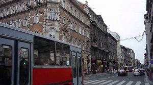 Budapest: Király utca - Teréz körút. Trolleybuses no. 312, 210, 311, tram no. 2004