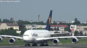 Lufthansa Airbus A380 Landing at Berlin Tegel Airport HD (1080p)