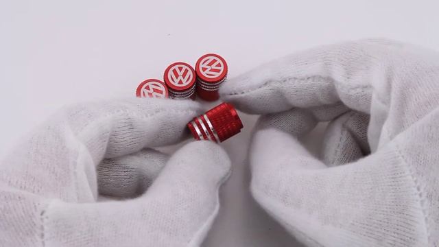 Колпачки на ниппели Volkswagen красные 4 шт. смотреть онлайн
