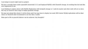 MySQL with Glusterfs Storage vs MySQL replication with hostPath storage