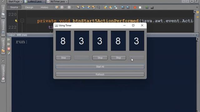 Java JFram Using Timer смотреть онлайн