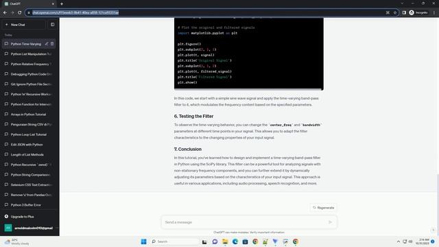 Time varying band pass filter in Python смотреть онлайн