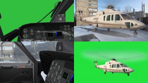 Футажи на зеленом фоне. Вертолет на зеленом фоне. В кабине вертолета на зеленом фоне. Хромакей.