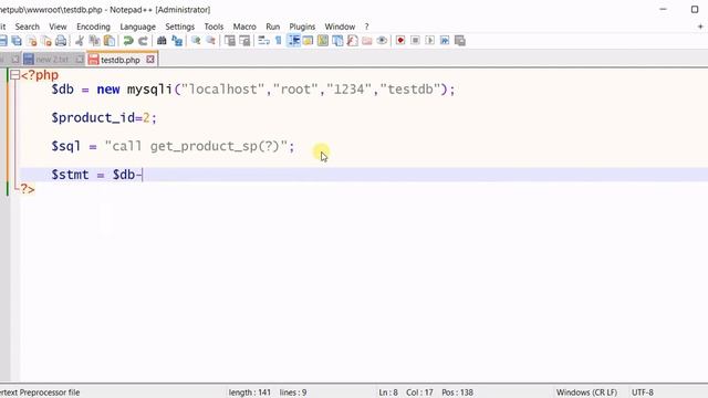 (PHP) How to call a MariaDB stored procedure from a application | Connect to MariaDB DB in PHP