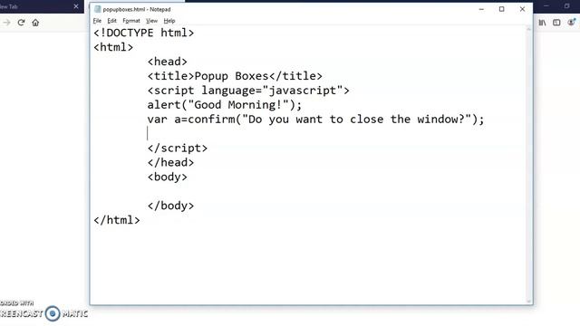 POPUP BOXES IN JAVASCRIPT