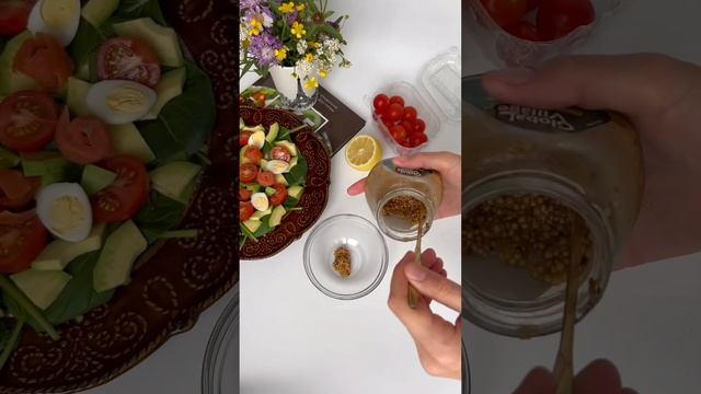 Овощной салат с красной рыбой и перепелиными яйцами, безумно вкусно #asmrfood #салатсрыбой #asmr