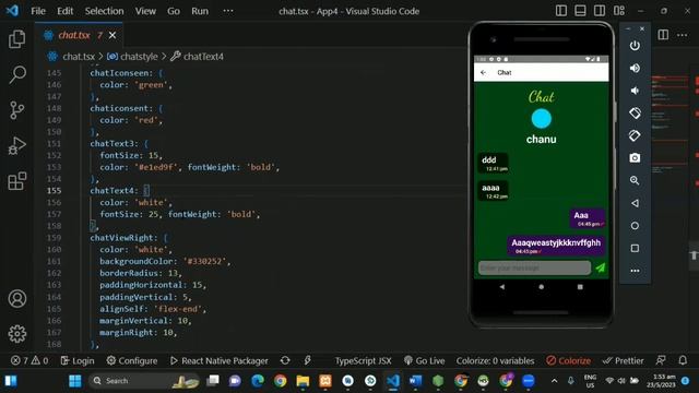 Chat page | React Native chat application| java institute  @Java Institute for Advanced Technology