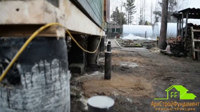 Подъем дома на свайно винтовой фундамент Архангельск
