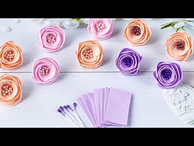 Цветы из фоамирана Быстро и легко Для начинающих / Easy DIY Eva Foam Paper Flowers / Flores de foami