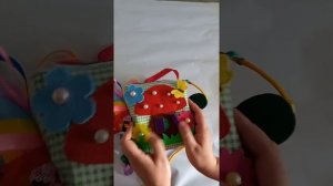 Развивающий кубик (мягкий бизикуб) (мягкий кубик из ткани и фетра)