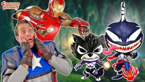 ВЕНОМ КАПИТАН МАРВЕЛ И РАКЕТА FUNKO POP! ЖЕЛЕЗНЫЙ ЧЕЛОВЕК И КАПИТАН АМЕРИКА ЭНДРЮ - СБОРНИК!
