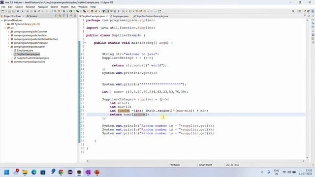 3.6 Supplier Interface | Supplier Predefined Functional Interface | Example Programs For Supplier