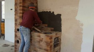 Плитка  под камень на грубу (Печку) Своими руками