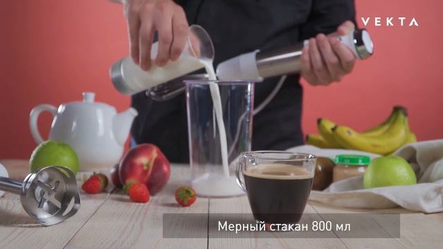 Vekta HBS-0703 погружной блендер 2 в 1: венчик, блендер + мерный стакан смотреть онлайн