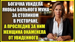 Богачка увидела ЯКОБЫ больного мужа в ресторане, а проследив за ним окаменела от увиденного.