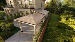 Нестандартный навес из клееного бруса. МОСКОВСКИЕ НАВЕСЫ.