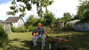 Уборка дачного участка, косим траву, заготовка дров.