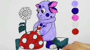 Раскраска, учим цвета, Лунтик. Coloring pages for children.