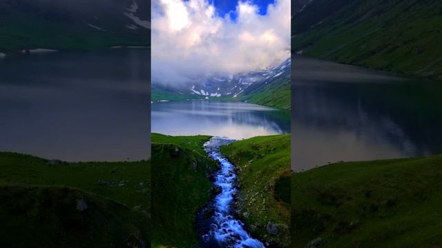 Озеро среди гор: незабываемые виды и атмосфера #MountainLakes #Nature #Landscapes