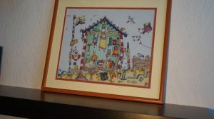 Оформленная работа "Пляжный домик" от Bothy Threads.