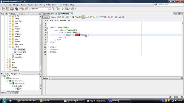PHP CodeIgniter Project - 2 - Header, Footer & Navigation Bar