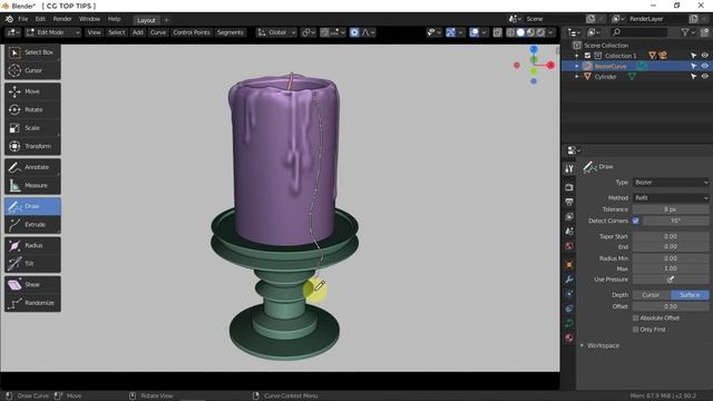 Draw a Freehand Spline in Blender