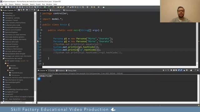Java Object Oriented: confrontare oggetti con i metodi equals e hashcode - Lezione 24 смотреть онлайн