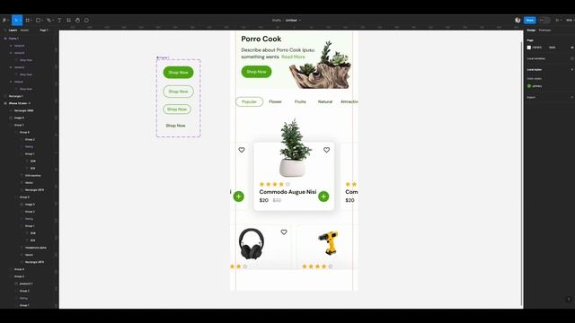 Creating a Stunning Online Plant Shop UI Design with Figma | Step-by-Step Tutorial for Beginners