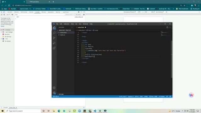 Factorial using Javascript - Taking user input #javascript #html #css #factorial #tutorial #coding