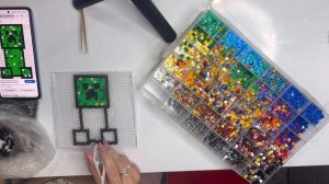 Крипер из термо-мозайки(майнкрафт)