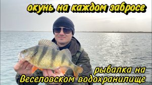 Рыбалка на Веселовском водохранилище. Крупный окунь на каждом забросе. 16-17 марта 2024.