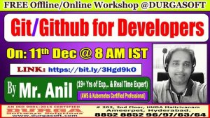 Git/Github for Developers (FREE Workshop) Offline/Online Training @ DURGASOFT