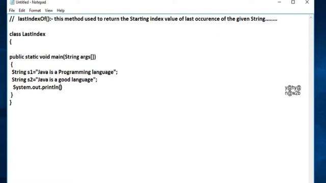 String lastIndexOf() method смотреть онлайн